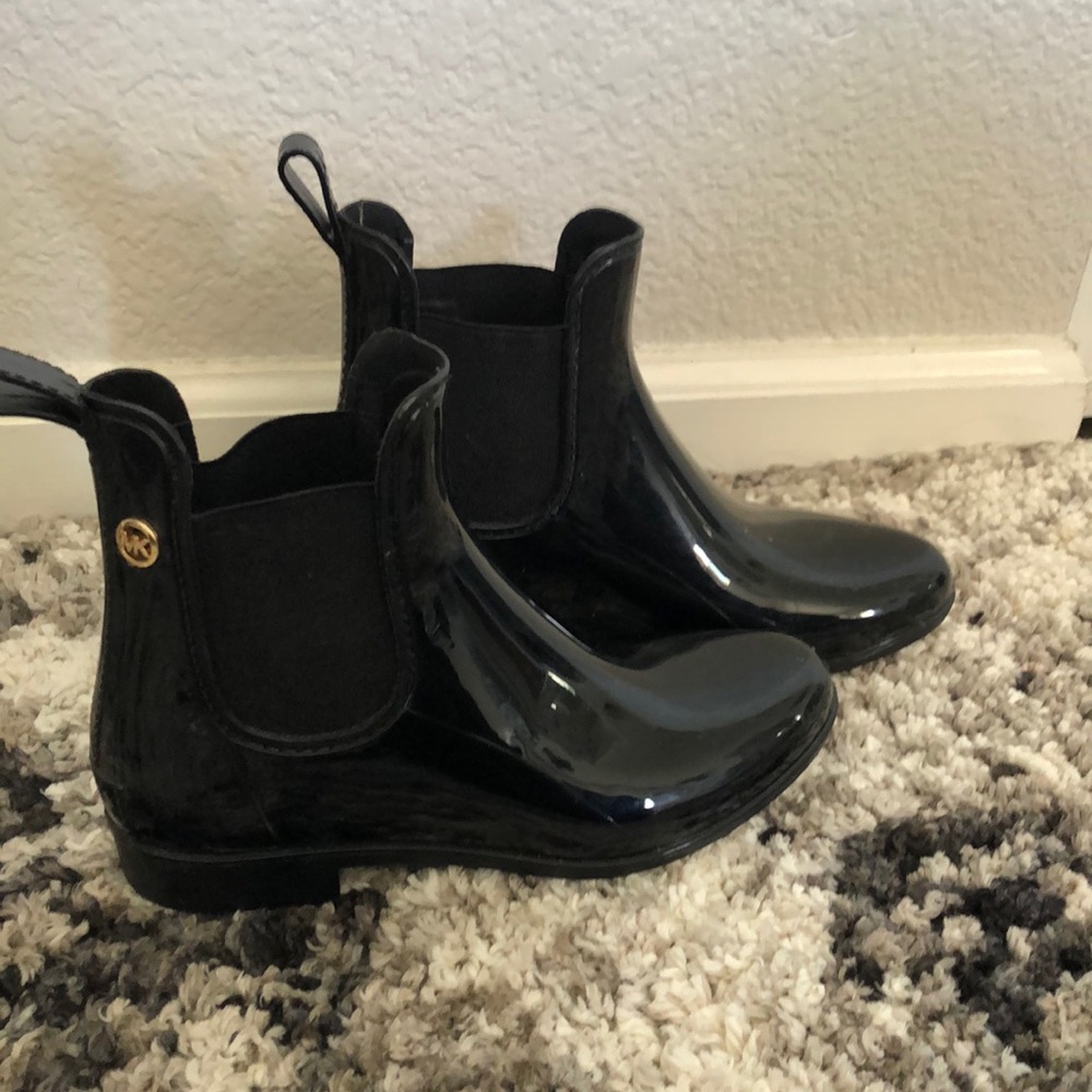 Black Michael Kors rain booties